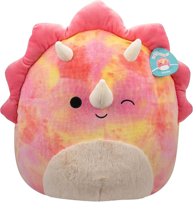 Squishmallows Original 16in Trinity The Winking Pink Tie-Dye Triceratops – Official Jazwares Plush (Large)