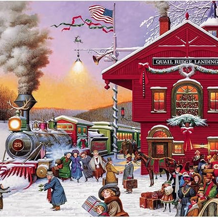 Buffalo Games - Charles Wysocki - Whistle Stop Christmas - 1000 Piece Jigsaw Puzzle for Adults -Challenging Puzzle Perfect for Game Nights - Finished Size is 26.75 x 19.75