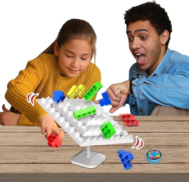 360° Tetra Balance Tower Stacking Blocks Game for Teens & Adults - Family Party Travel Board Games, Team Building STEM Educational Toy (2-4 Players)