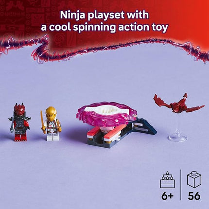 LEGO NINJAGO Sora's Dragon Spinjitzu Spinner - Spinning Blade Battle Building Toy for Kids, Boys and Girls, Ages 6+ - with 2 Minifigures - Gift Idea for Birthdays - 71824