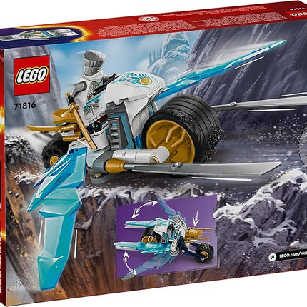 LEGO NINJAGO Zane’s Ice Motorcycle Toy with 1 Minifigure Included, Buildable Model Vehicle, Ninja Gift for Kids Ages 7 and Up, 71816