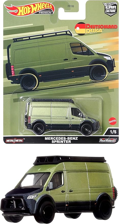 Hot Wheels Car Culture Circuit Legend, Premium 1:64 Scale Die-Cast Mercedes-Benz Sprinter Van, Deutschland Design, Collectable Vehicle