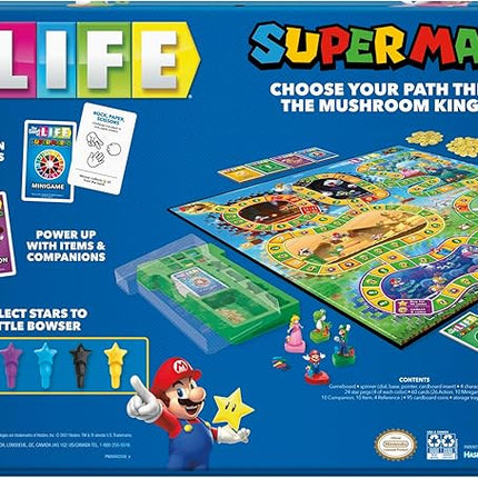 Hasbro Gaming The Game of Life: Super Mario Edition Board Game for Kids Ages 8 and Up, Play Minigames, Collect Stars, Battle Bowser