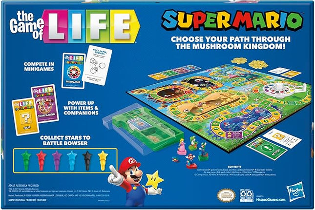 Hasbro Gaming The Game of Life: Super Mario Edition Board Game for Kids Ages 8 and Up, Play Minigames, Collect Stars, Battle Bowser