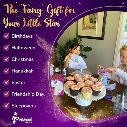 Pinwheel Crafts Fairy Lantern Toy for Kids Age 6-8 8-12+ Years - Make Your Own Night Light - Fairy Jar Gift for Girls with Led Light - Arts and Crafts Kit for Kids