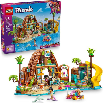 LEGO Friends Family Vacation Beach Resort Pretend Play Building Toy - Adventure Storytelling Playset with Dolphin Toys and Sea Turtles - Creative Birthday Gift Idea for Girls & Boys, 8+ - 42673