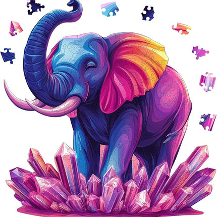 Wooden Puzzles for Adults 200 Pieces, Elephant Jigsaw Puzzles, Adult Puzzles Animal Wooden Toys 11x11.4 inch, Home Decor Gift Family Brain Game for Men Women Elders Seniors