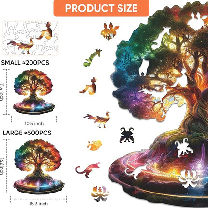 Tree of Life 500 Pieces Wooden Puzzles - Plants Wood Jigsaw Puzzle for Adults, Symbol of Growth & Eternity, Collectible Spiritual Gift & Educational Puzzle, 15.3x16.6 in