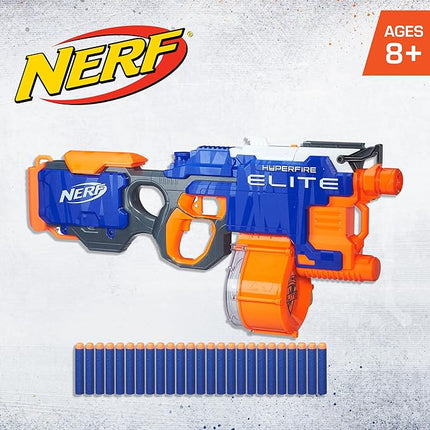 Nerf HyperFire Motorized Elite Blaster, 25-Dart Drum, Fires Up to 5 Darts Per Second, Includes 25 Official Elite Darts (Amazon Exclusive)