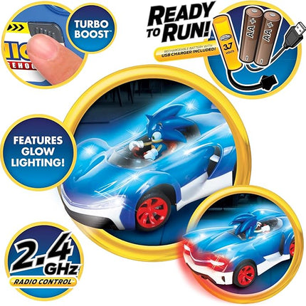 NKOK Team Sonic Racing R/C Ready to Run Sonic Glow Racer with Turbo Boost and Lights