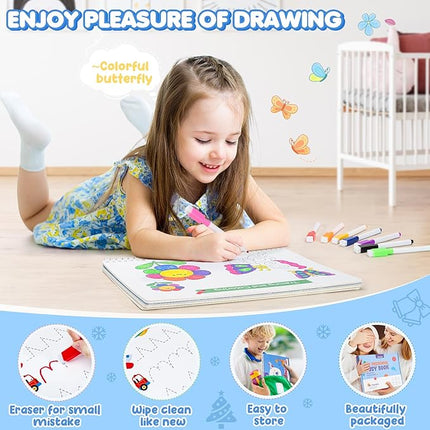 Busy Book for Toddlers 3-5, Preschool Learning Activities, Montessori Learning Educational Toys, Tracing Activity Coloring Books for Kids Ages 4-8, Autism Sensory Travel toys, Christmas Birthday Gifts