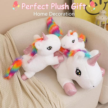SQEQE Weighted Unicorn Plush, Weighted Unicorn Stuffed Animal, Cute Plushies Soft Pillow Toy Gift for Kids Adults 23.6 Inch, 3.1 Lbs