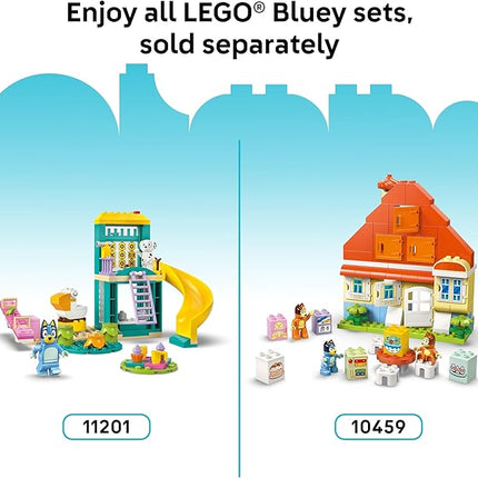 LEGO DUPLO Bluey Ice Cream Trip with Bluey - Toddler Toy for Kids, Boys, and Girls Ages 2+ - Includes Bluey Figure and Ice Cream Toy Stand - Sensory Toy for Pretend Play - Preschool Gift Idea - 10458