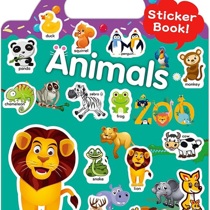 Benresive Reusable Sticker Book for Toddlers 2-4 Years, Fun Travel Stickers for Kids, Waterproof Sticker Books for Toddlers 1-3, Crafts Activities for Todddlers 1-3 2-4 3-5 - Animals Zoo