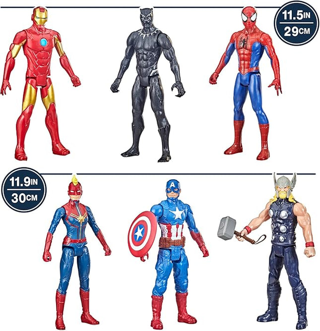 Marvel Titan Hero Series Action Figure Multipack, 6 Action Figures, 12-Inch Toys, Inspired By Marvel Comics, For Kids Ages 4 And Up (Amazon Exclusive)