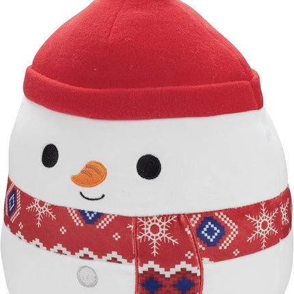 Squishmallows 10-Inch Manny The Snowman - Official Jazwares Plush - Collectible Soft & Squishy Stuffed Animal Toy - Add to Your Squad - Gift for Kids, Girls & Boys