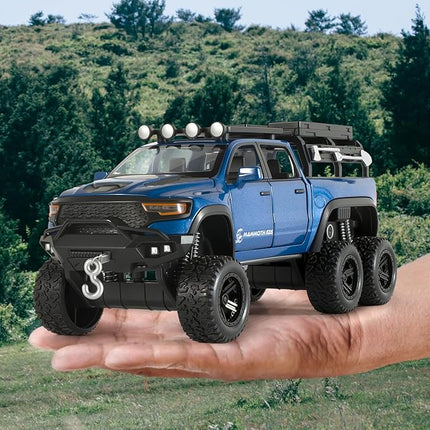 Toy Trucks for Boys 1/32 Diecast Trucks Mammoth Model Truck,Collectible Pickup Truck Model Kit,Pull Back Cars with Lights and Sounds,Toy Trucks for Boys Age 4-7（Blue）