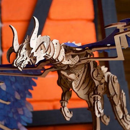 UGEARS 3D Wooden Puzzles for Adults - Windstorm Dragon 3D Puzzle - Mechanical Model Kits for Adults to Build - DIY Building Set Gifts for Fathers Day - 320 Pcs