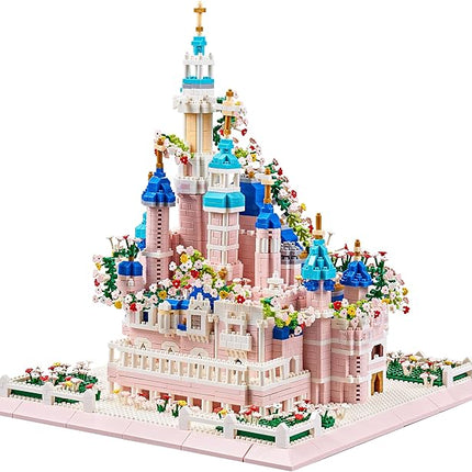 Architecture Castle with Flower Series Micro Blocks Building Sets for Adults and Teens, 4000+ PCS Bricks Building Blocks - Upgrade Version
