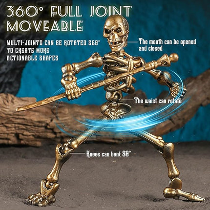 6 Pack T13 Action Figures Set, Skeletons for Halloween, Dummy 13, Titan 13 Skeleton Action Figure, Skeleton Toy 3D Printed Multi-Jointed Movable Skeleton Decor