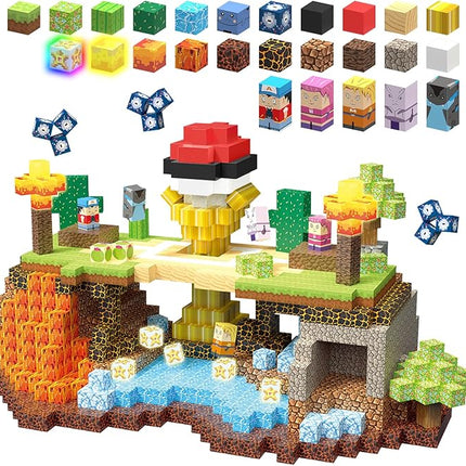 200PCS Magnetic Blocks Building Toys Set, Light Up Build 3D Magnetic Building Blocks for Kids Boys Girls Ages 3+, Magnet Cubes STEM Sensory Christmas Birthday Gift Construction Toys