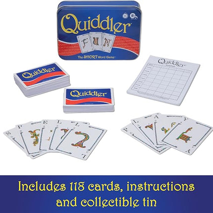 Quiddler Card Games - Collector's Tin, Fun Family Games for Kids & Adults, Multi-Player, Ages 8+