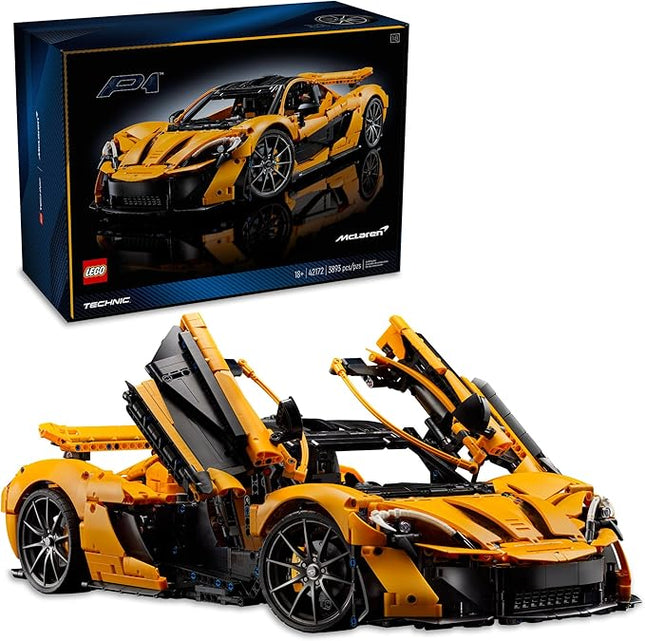 LEGO Technic McLaren P1 Hypercar Building Set, Gift for Adult Racing Fans, Race Car Collectible Model with V8 Piston Engine and 7-Speed Gearbox, 42172