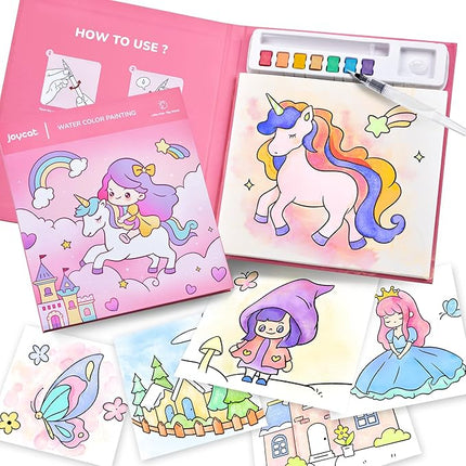 JoyCat Paint with Water Coloring Books for Toddlers, Watercolor Painting Sets for Kids Ages 3-5 4-8, Arts and Crafts Drawing Activities Toy Birthday Gift for Boys Girls (Magical Pony)
