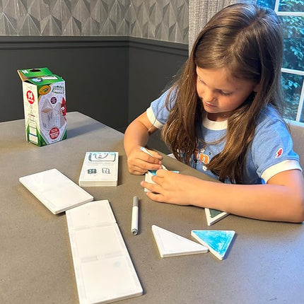 CreateOn Crayola Doodle Magnetic Tiles, Building Set for Kids, Magnetic Building Toys for Kids, STEM Travel Toys for Boys and Girls Ages 3+, 14-Piece Set (Doodle)