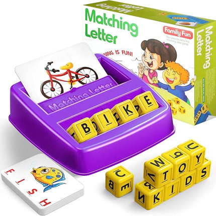 Educational Toys for 3 4 5 Year Old Girls Boys Gifts, Matching Letter Spelling Games Learning Toys for Kids 2-4 Year Olds, Christmas Birthday Gifts for 3-6 Year Old Girls Toddler Toys Age 2-4