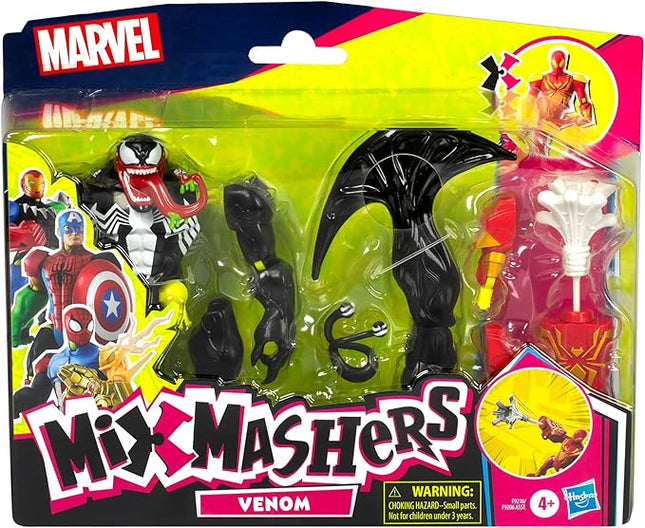 Spider-Man MixMashers Marvel Venom Custom Mix-and-Match Deluxe Action Figure & Accessories, 5-Inch-Scale (12 cm) Super Hero Toys for Kids Ages 4+