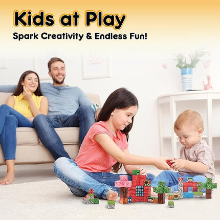 100 Pcs Magnetic Blocks, Magnetic Building Blocks for Kids, Magnetic Cubes for Kids, Magnetic Blocks for Toddlers, Toddler Building Blocks Ages 3 4 5 6 7 8 9 10