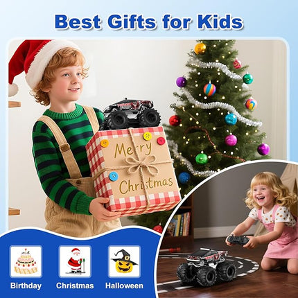 Amphibious Remote Control Car, 1:18 Waterproof Monster Truck Toys RC Cars, 2.4GHz RC Trucks 4WD All Terrain Off-Road Pickup, Kids Christmas Birthday Presents for Boy Girl Toys Age 6 7 8 9 10 11 12