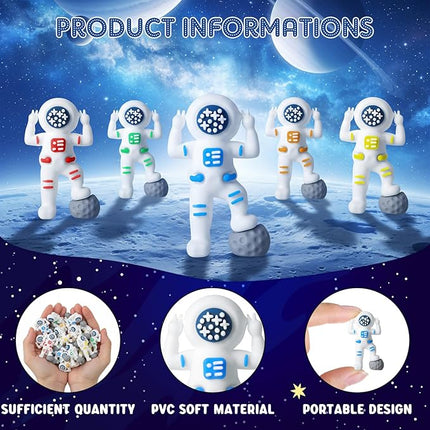 50 Pcs Mini Astronaut Figurines Astronaut Statue Space Toys for Space Cake Topper Kids Gift School Classroom Supplies Prize Piñata Goodie Bag Stuffer DIY Home Shelf Tabletop (Victory Pose)