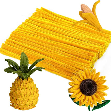 Caydo 200 Pieces Blonde Pipe Cleaners,Thick Fluffy Chenille Stems, Pipe Cleaner Crafts for Arts & Crafts, Perfect for Making Animals, Flowers, and Valentine's Day Decorations