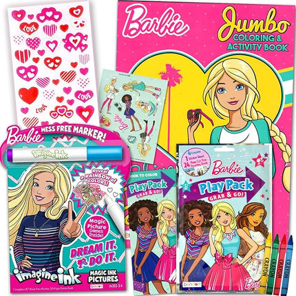 Barbie Coloring Book and Sticker Activity Set for Kids - Bundle with Book, Imagine Ink, Play Pack, Stickers and More