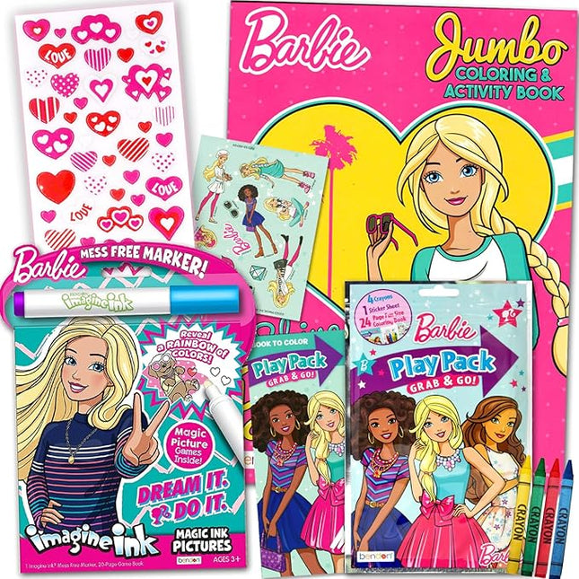 Barbie Coloring Book and Sticker Activity Set for Kids - Bundle with Book, Imagine Ink, Play Pack, Stickers and More