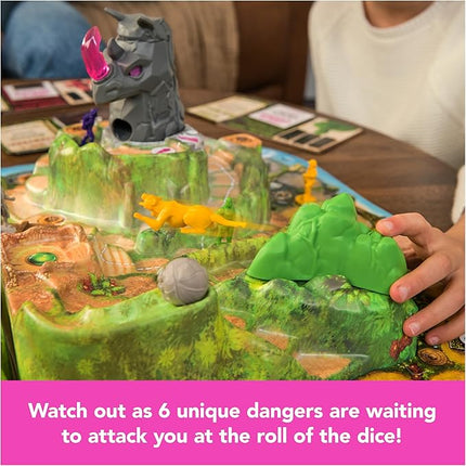 Spin Master Games, Jumanji Stampede, 3D Adventure Cooperative Board Game, for Fans of The Jumanji Movies, Face Off Against Jungle Emergencies, 2-4 Players, for Ages 8 & Up