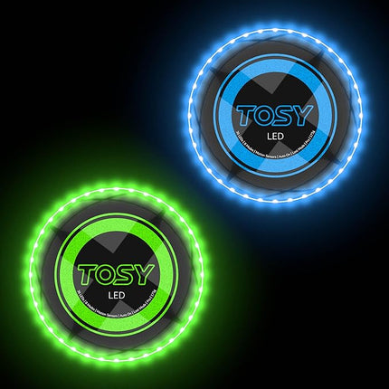 TOSY Bundle of 2 - Flying Disc 36 LEDs - Blue + Green