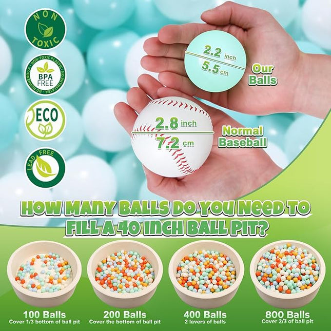 GOGOSO Ball Pit Balls for Toddlers Kids Plastic Balls for Ball-Pit Playpen Pool Baby Play Pastel BPA-Free Non Toxic Play Pastel Crush Proof Bal 50 100 200 500 1000 Count