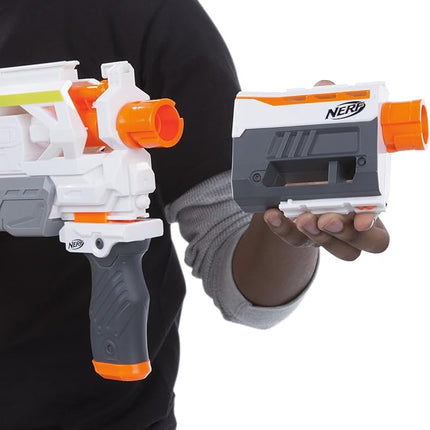 NERF Modulus ECS Motorized Blaster, Removable Scope, Drop Grip, Barrel, Stock, 10-Dart Clip (Amazon Exclusive)