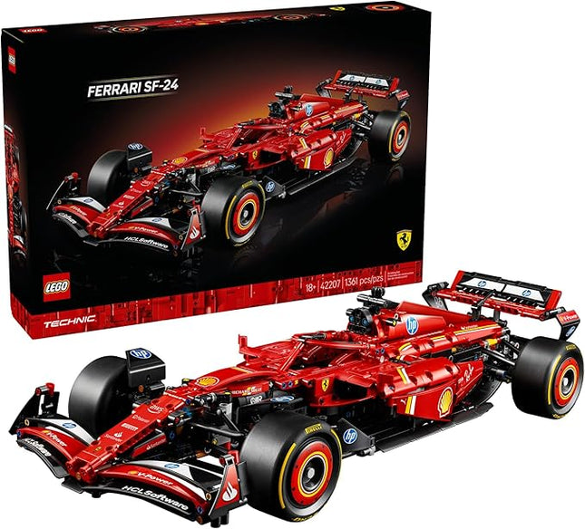 LEGO Technic Ferrari SF-24 F1 Model Car Kit - Building Set for Adults, Ages 18+ with Realistic Features - Gift for Birthdays - Gift for Christmas - 42207