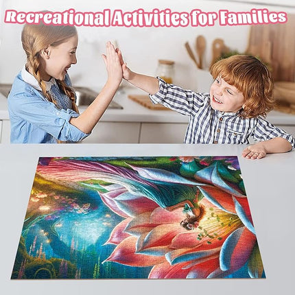 Flower Fairy Jigsaw Puzzle, Mythology Jigsaw Puzzles, Fairy Tale Forest Princess Challenging Puzzles for Adults 1000 Pieces, Home Decoration Puzzle, Interlock Perfectly No Dust