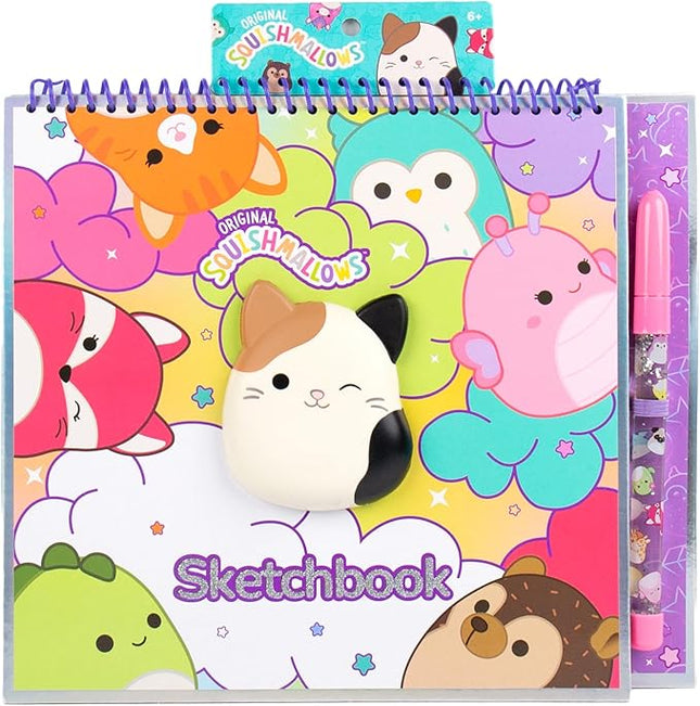 Original Squishmallows Sketchbook, Over 20 Stationery Supplies, Features Squishmallows Scrapbook Stickers, Cam The Cat Fidget Toy, Drawing Paper, Great Kids Craft, Coloring Books for Kids Ages 4-8