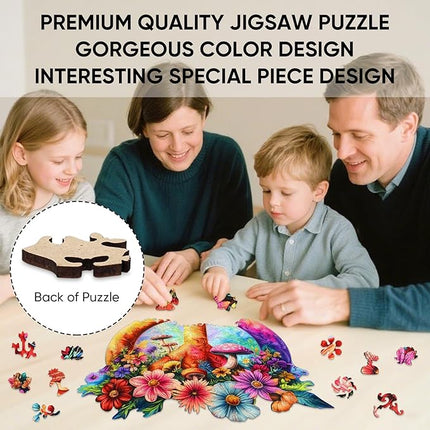 Wooden Puzzles for Adults, Peace Symbol Jigsaw Puzzles, Unique Adult Puzzles 200pcs, Wood Toys Puzzles Best Gift for Adults and Kids Family Brain Games 11.2x11.4 inch