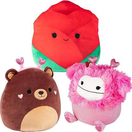Squishmallows 10" Lover Besties Hearts 3-Squish 2025 Value Pack Set - Get Three Jumbo Official Jazwares 10" Plush for Less - Collectible Soft Squishy Stuffed Animal Toy Gift Set for Kids, Girls & Boys