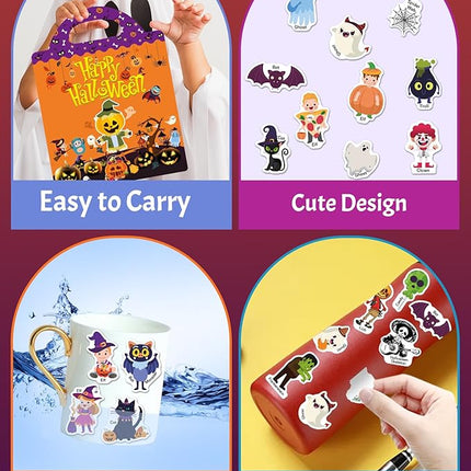 Benresive Reusable Sticker Books for Kids 2-4, Sticker Books for Toddlers 1-3 2-4, Toddler Travel Toys Activities Crafts Gifts - Halloween