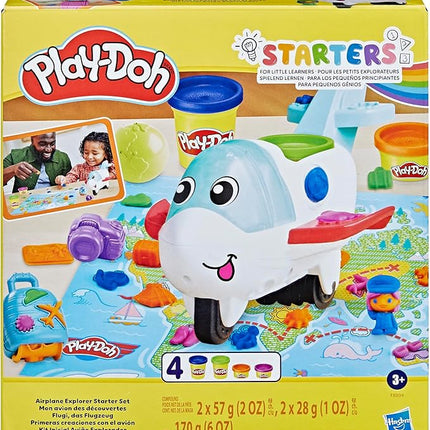 Play-Doh Airplane Explorer Starter Set, Preschool Toys for 3 Year Old Girls & Boys & Up with Jet, World Map Playmat, 3 Accessories, & 4 Modeling Compound Colors