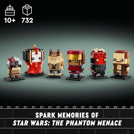 LEGO Star Wars BrickHeadz The Phantom Menace - Collectible Star Wars Figures of Annakin, Darth Maul, & More - Gift for Fans - 40676