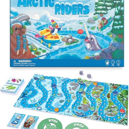 SimplyFun Arctic Riders - Educational & Fun Math Games for Kids - Practice Upper Level Addition & Subtraction Skills for Kids 7 & Up - 2 to 4 Players